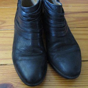 Black Genuine Leather Booties